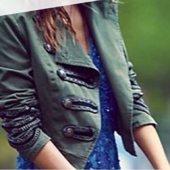 Free People Keep Us Together Marching Band Military Jacket Size 4 - Picture 3 of 9